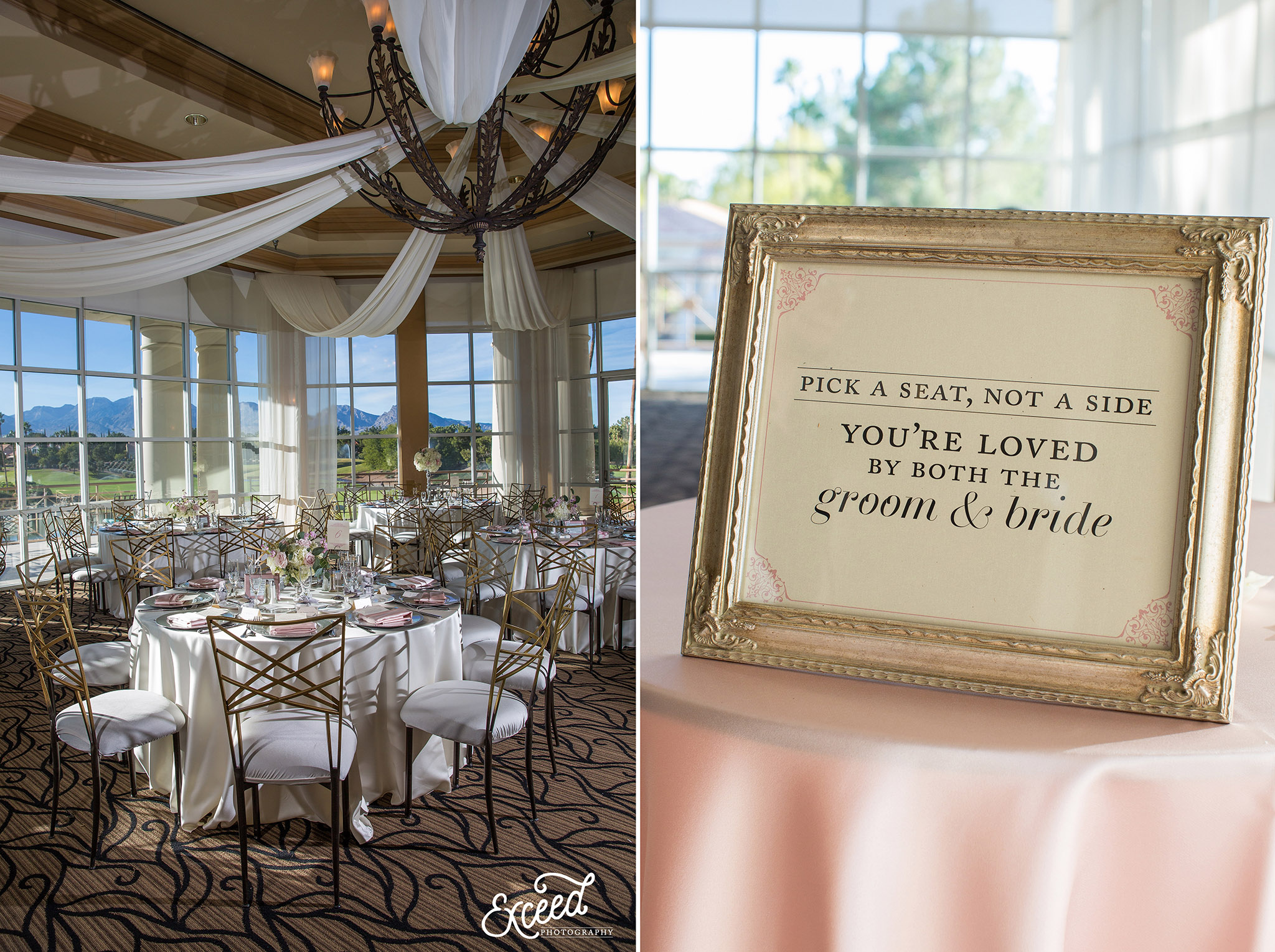reception room set up at Canyon Gate Country Club in Nevada 