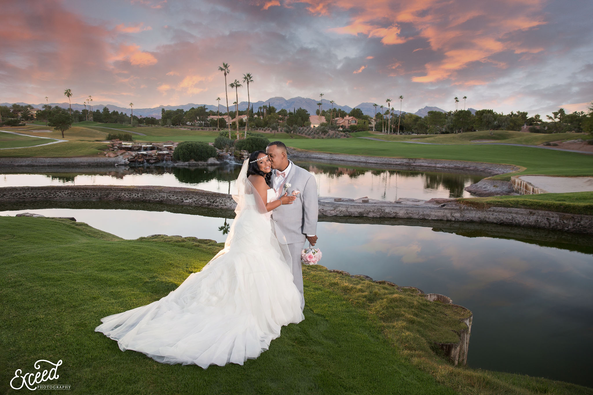 sunset at Canyon Gate Country Club, Fall Canyon Gate Country Club Wedding